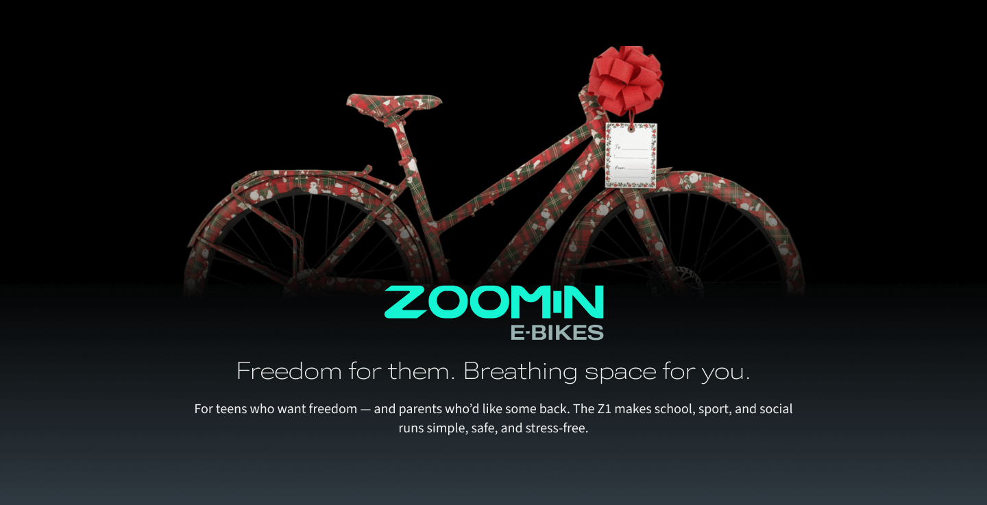 Freedom for them. Breathing space for you. For teens who want freedom — and parents who’d like some back. The Z1 makes school, sport, and social runs simple, safe, and stress-free.